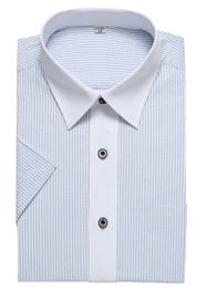 男士藍條紋CVC襯衫TMHC501 男士藍條紋CVC襯衫TMHC501